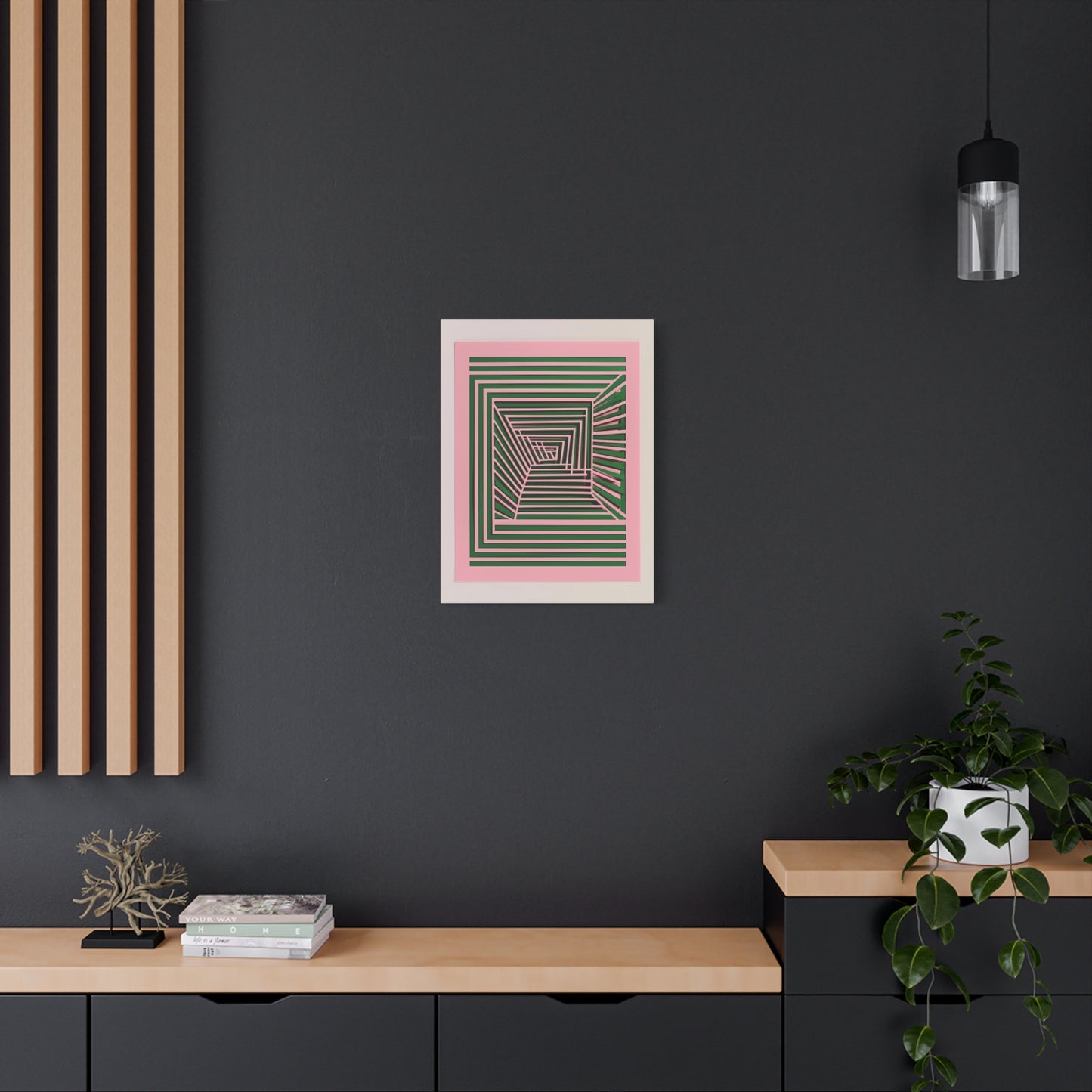 Geometric Harmony in Green and Pink