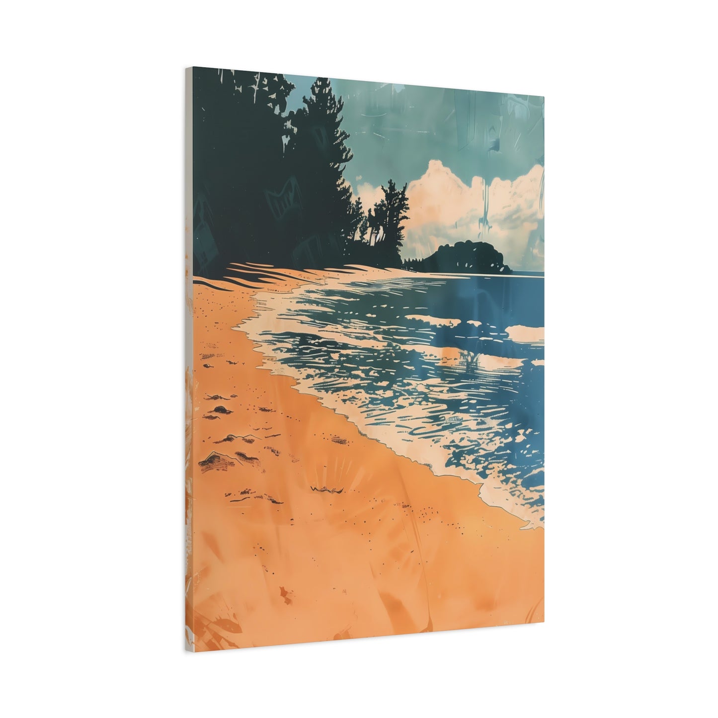 Coastal Escape in Orange and Blue
