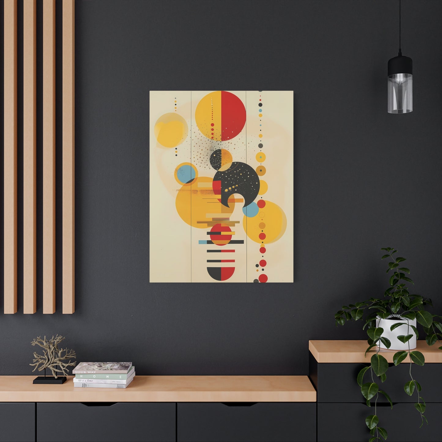 Geometric Harmony in Yellow and Red
