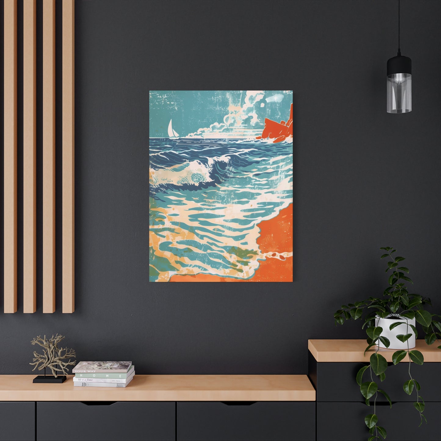 Coastal Serenity in Turquoise and Tangerine