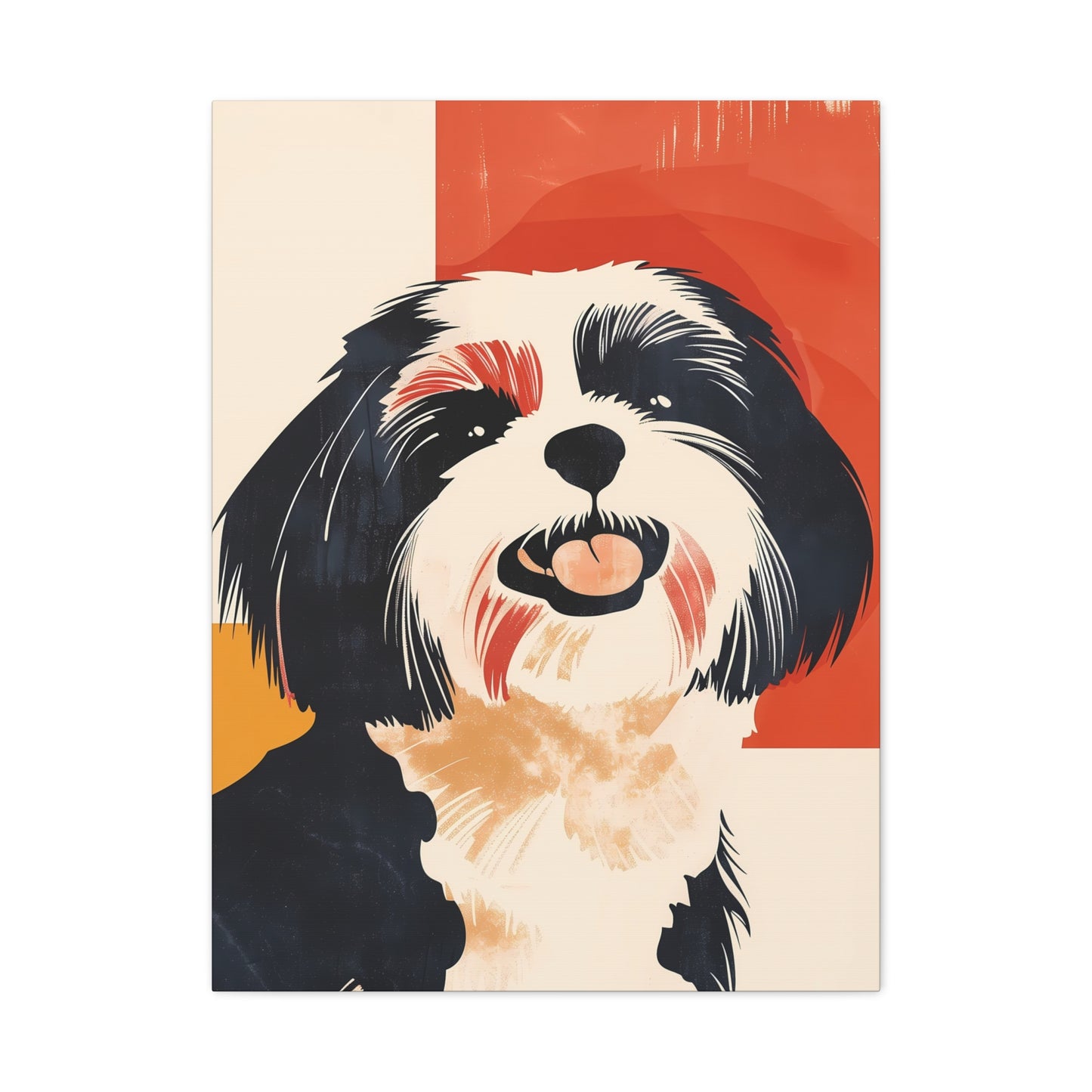 Canine Joy in Abstract Hues