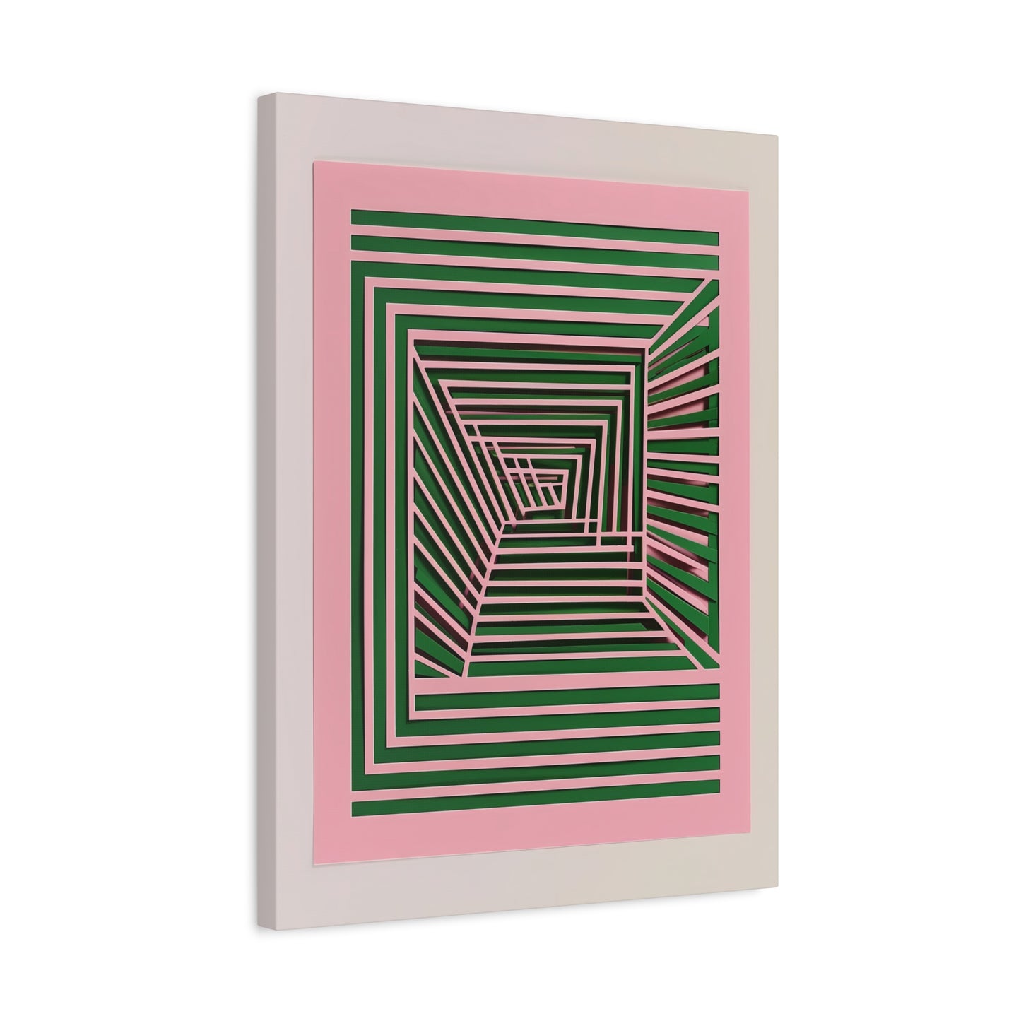 Geometric Harmony in Green and Pink