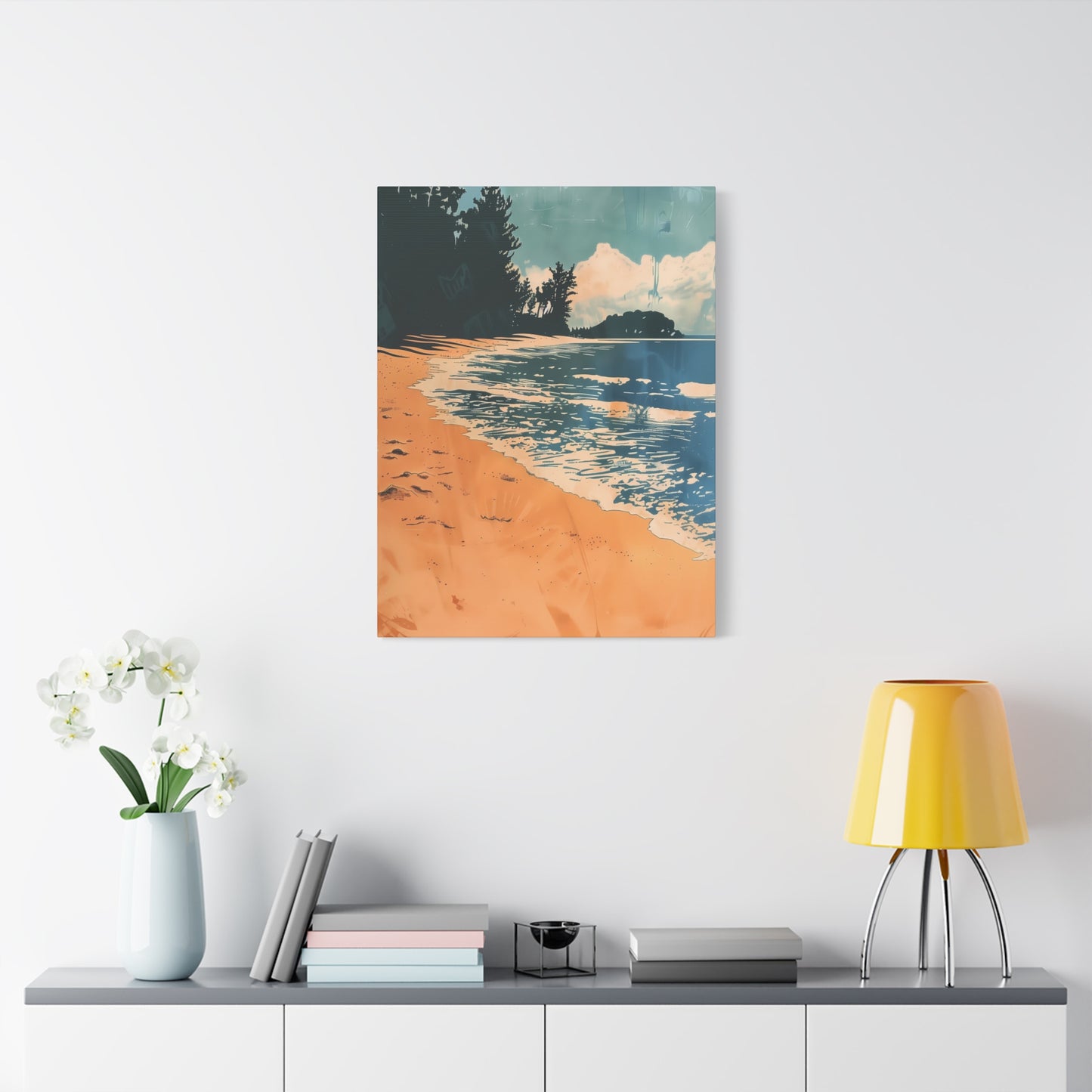Coastal Escape in Orange and Blue