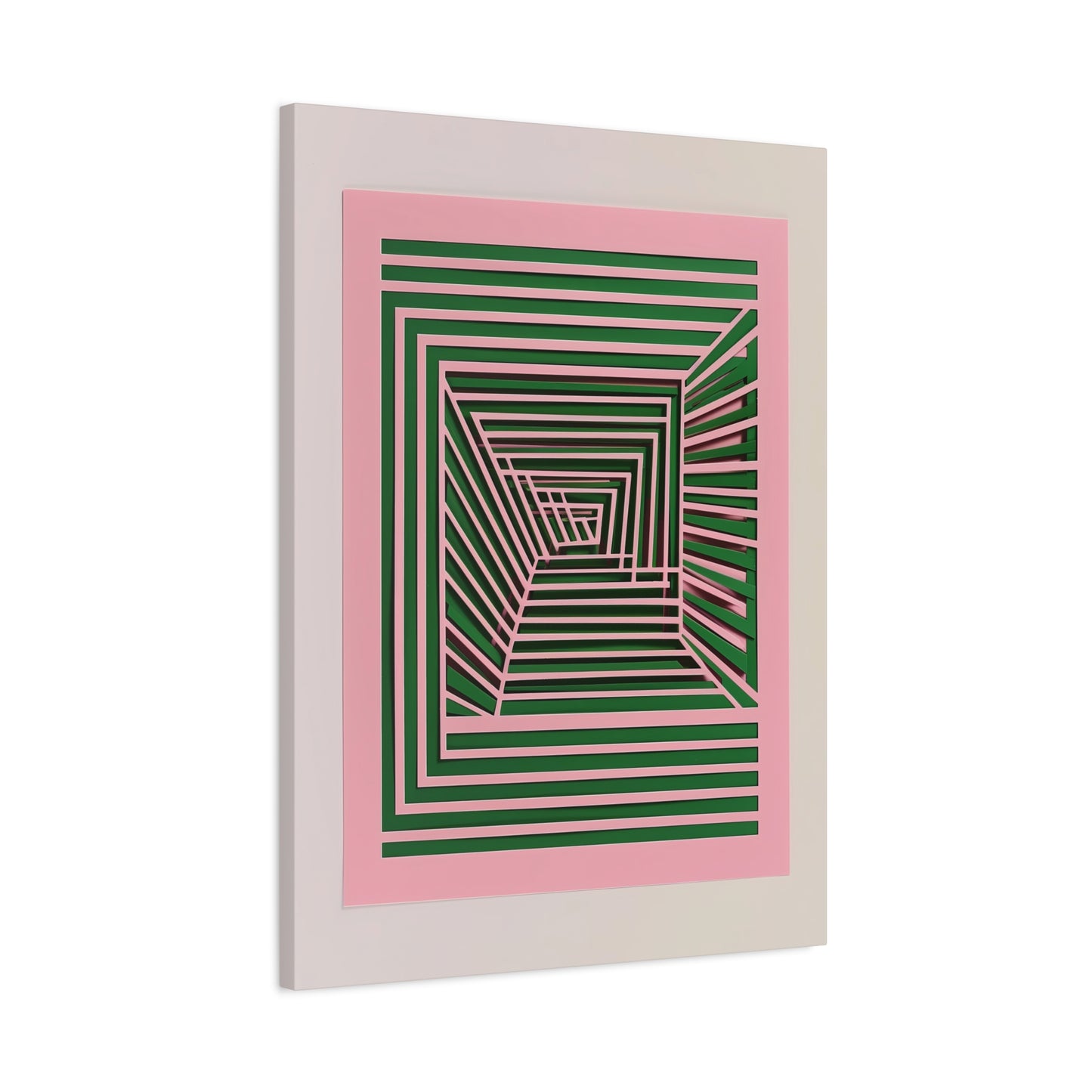 Geometric Harmony in Green and Pink