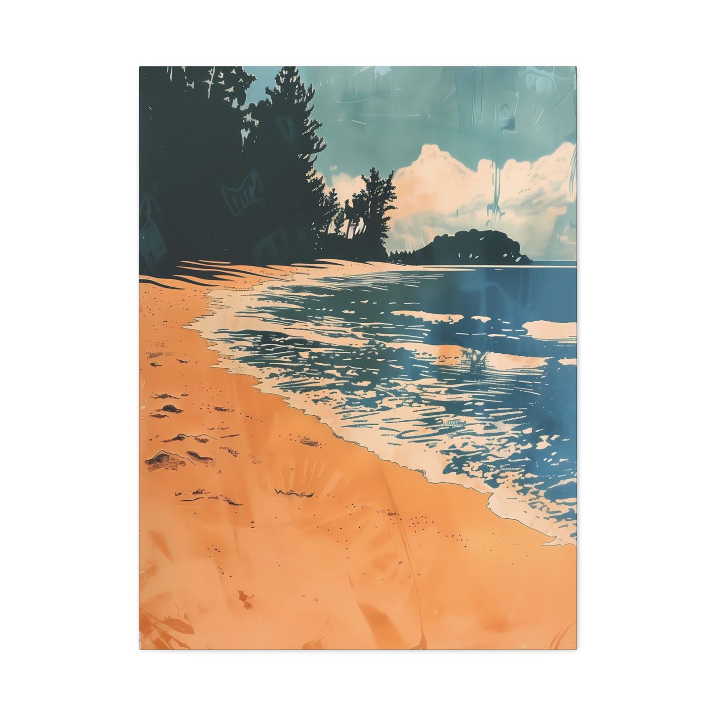 Coastal Escape in Orange and Blue