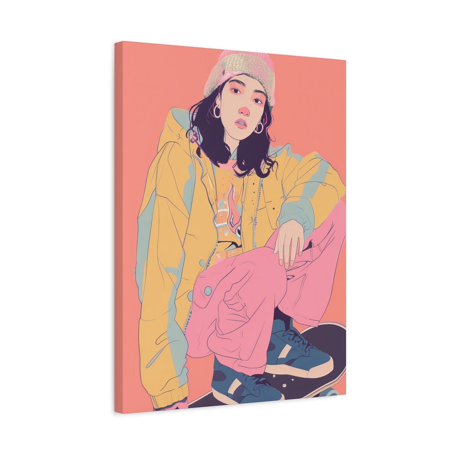 Skater Girl in Pastel Dreams