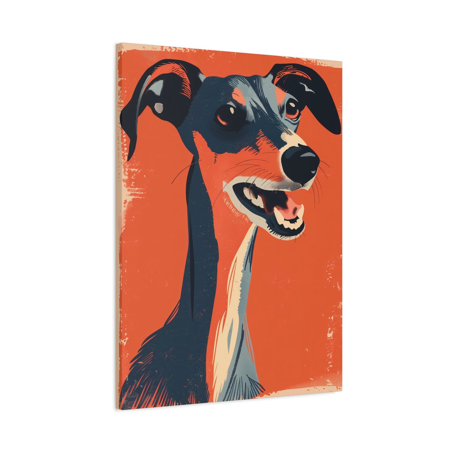 Canine Grin in Tangerine Hue