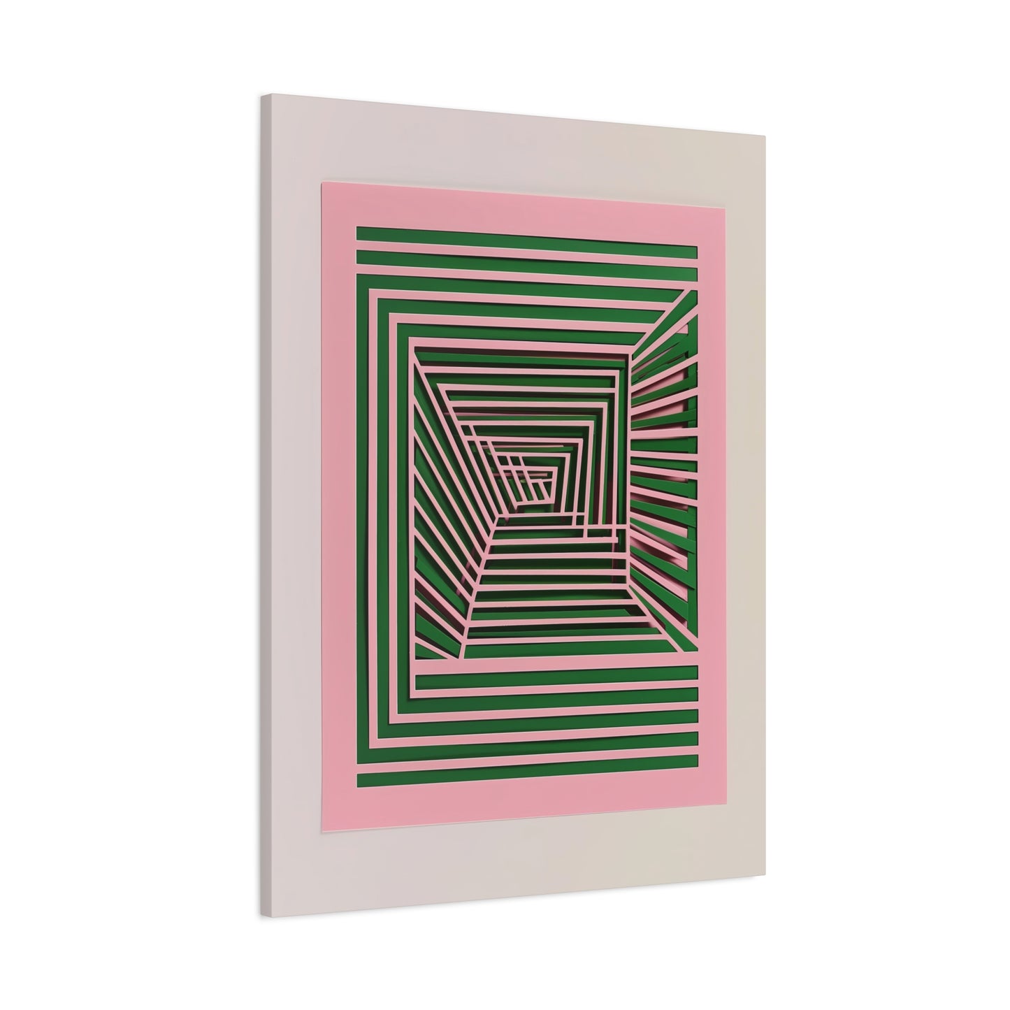 Geometric Harmony in Green and Pink