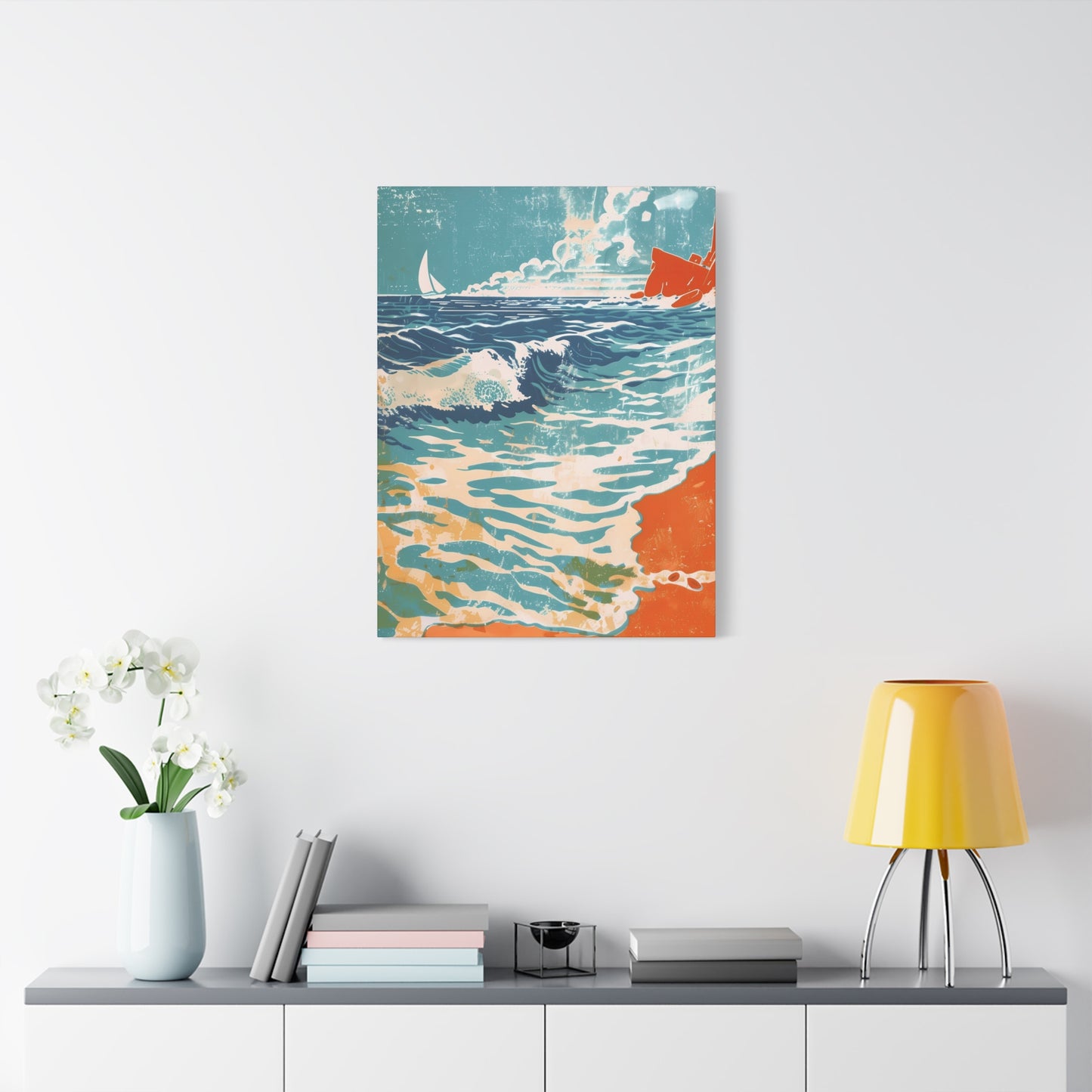 Coastal Serenity in Turquoise and Tangerine