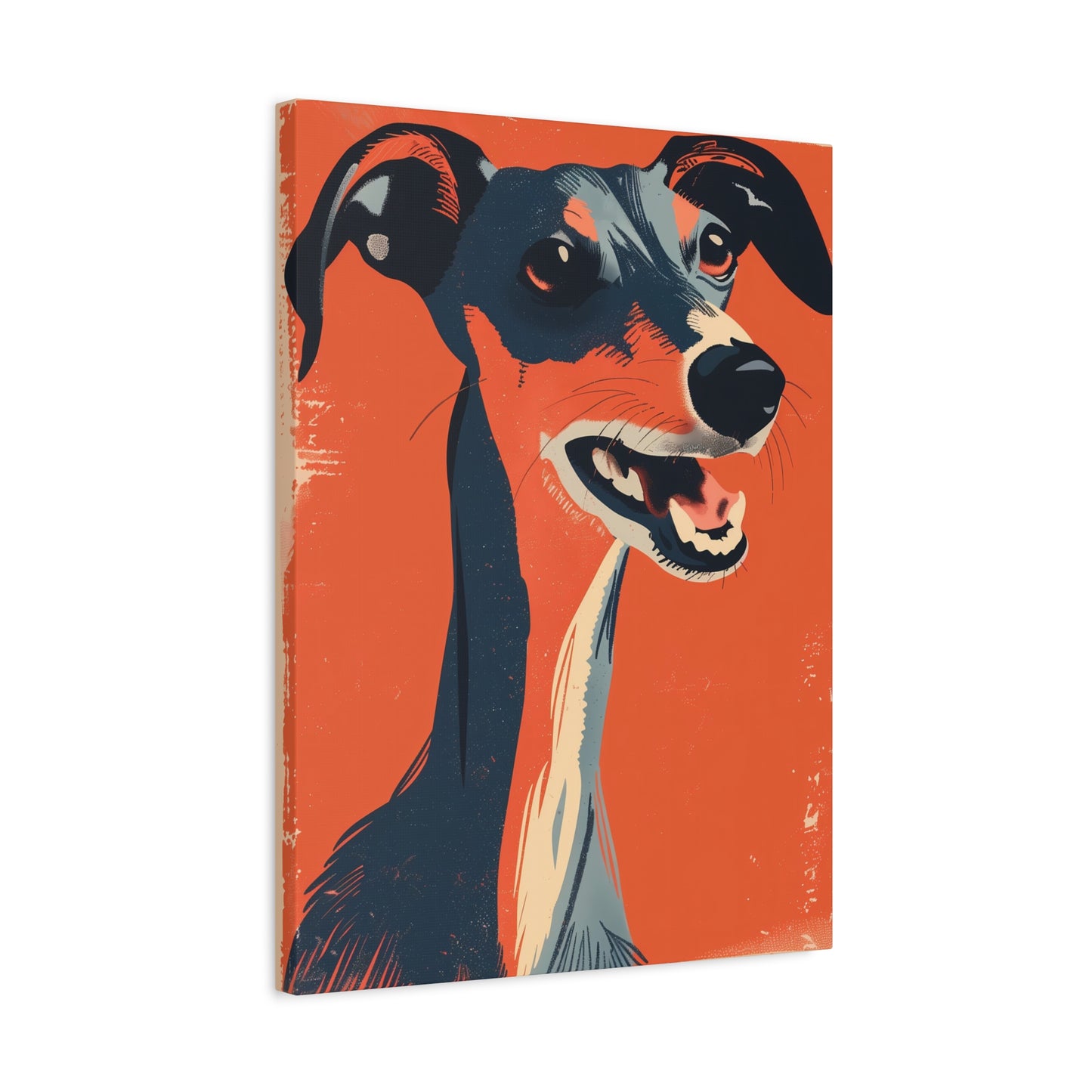 Canine Grin in Tangerine Hue