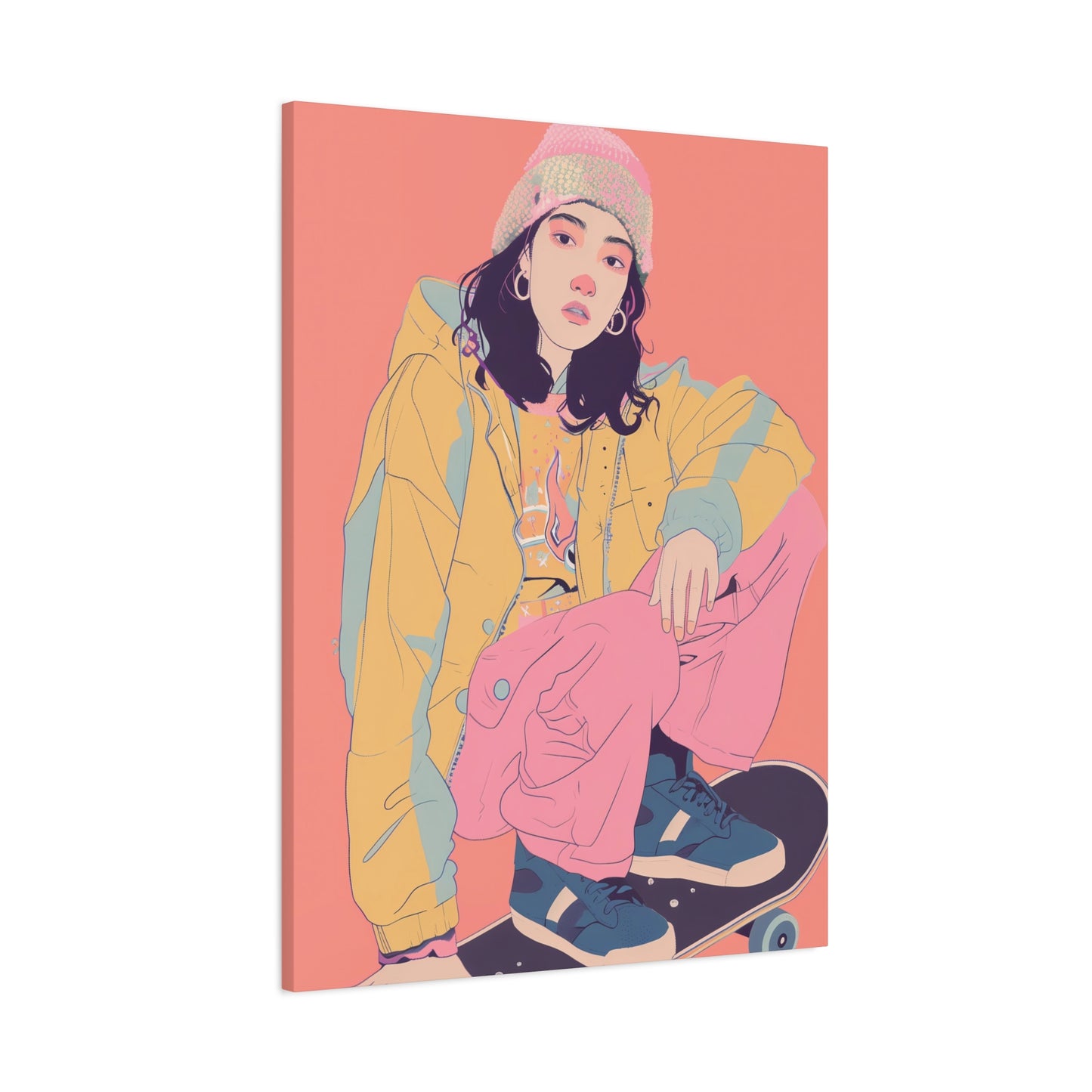 Skater Girl in Pastel Dreams