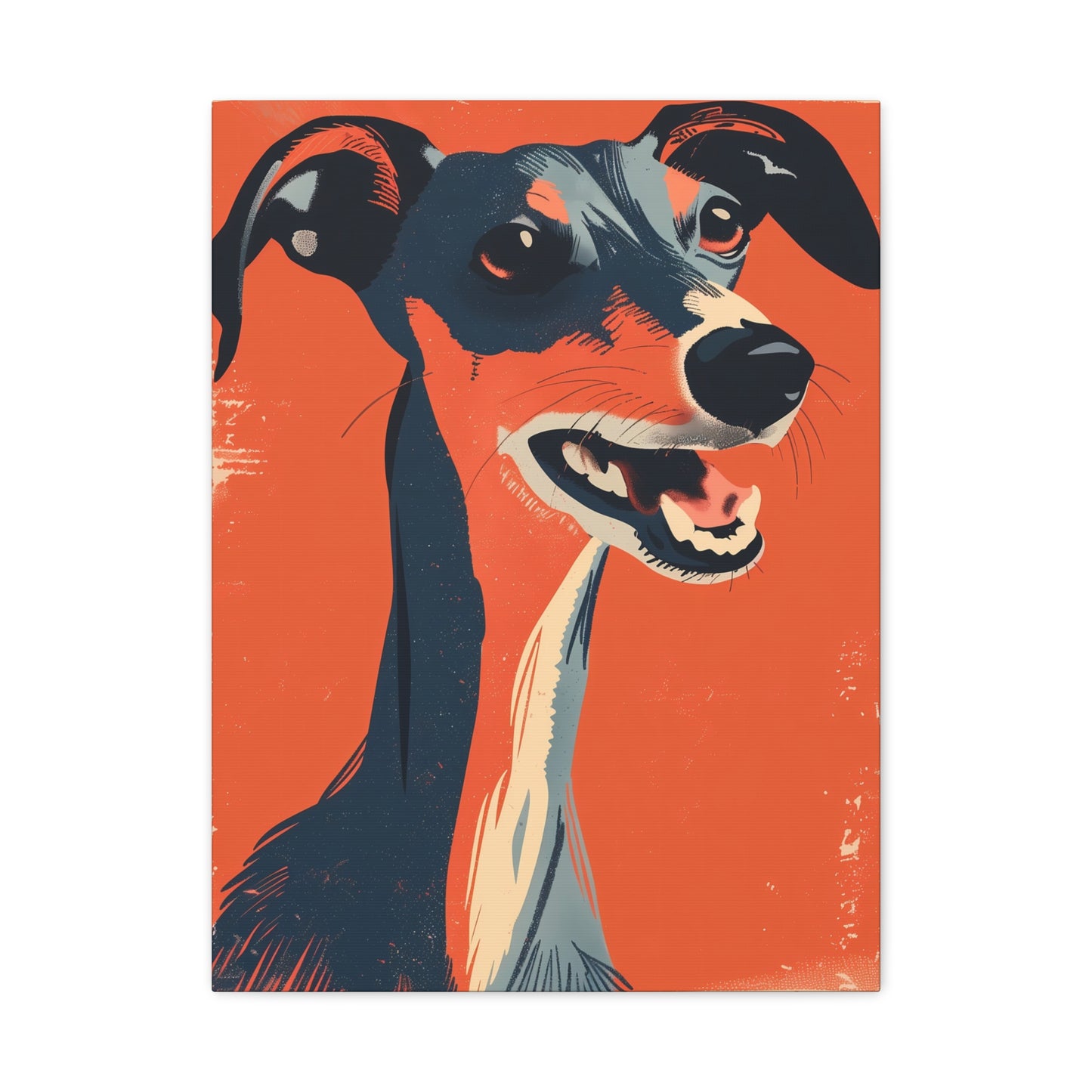 Canine Grin in Tangerine Hue