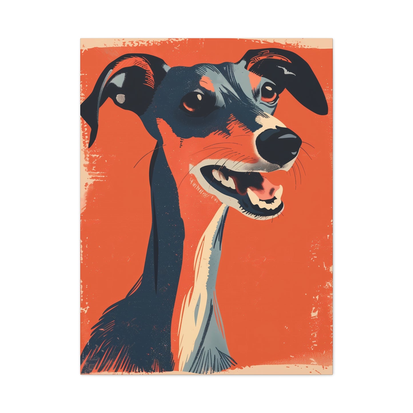 Canine Grin in Tangerine Hue