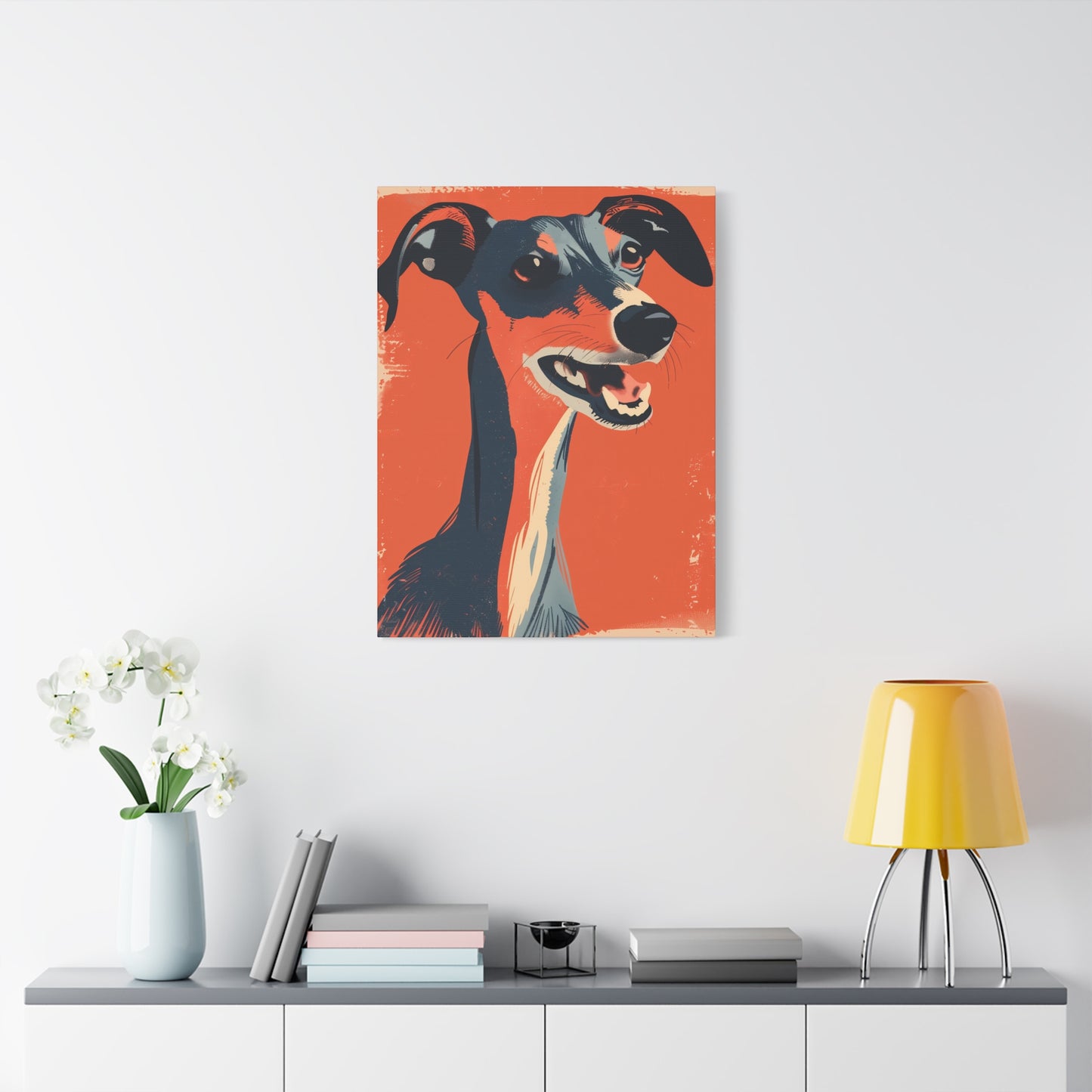 Canine Grin in Tangerine Hue