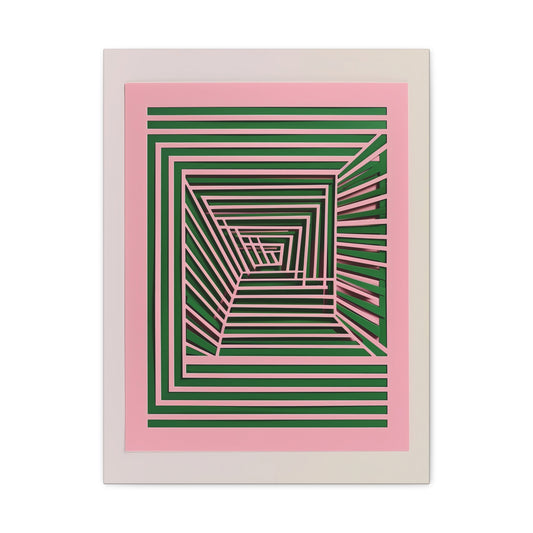 Geometric Harmony in Green and Pink