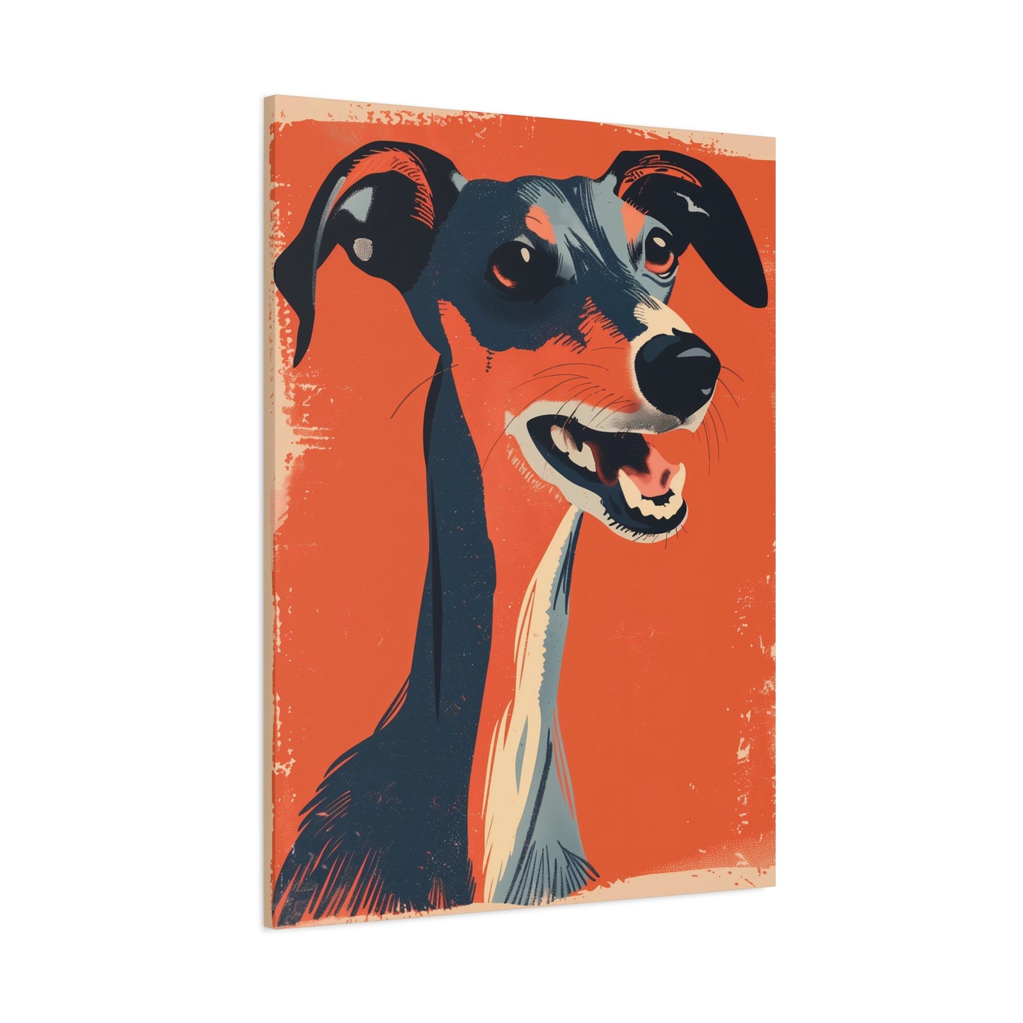 Canine Grin in Tangerine Hue