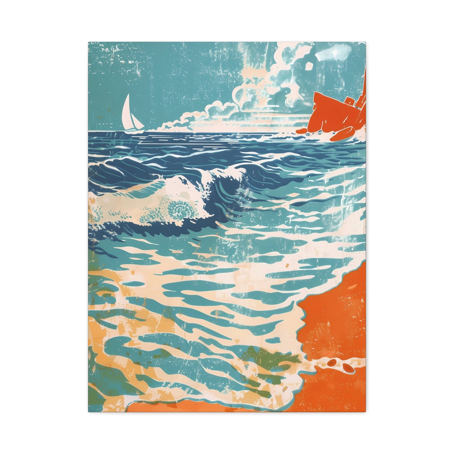 Coastal Serenity in Turquoise and Tangerine