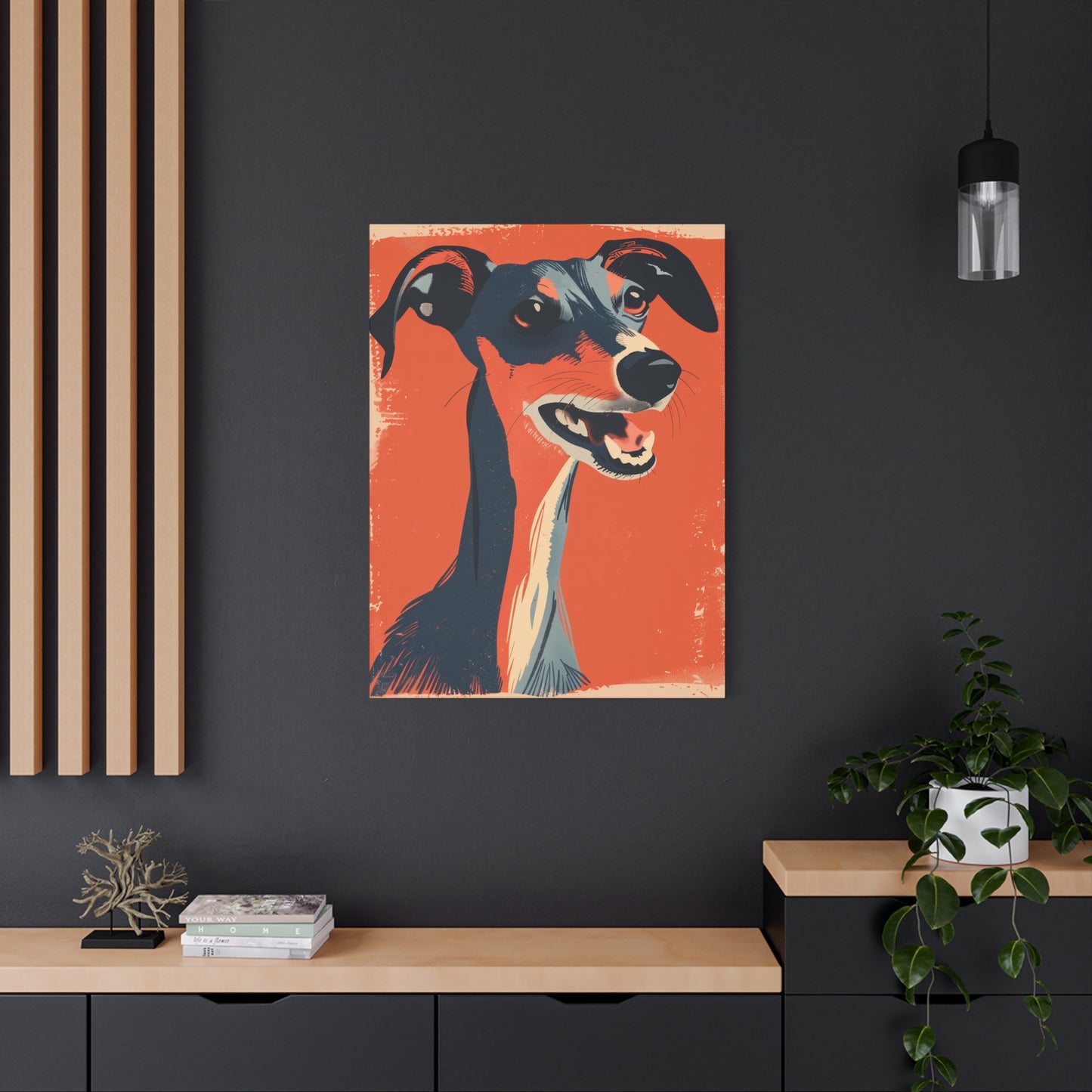 Canine Grin in Tangerine Hue