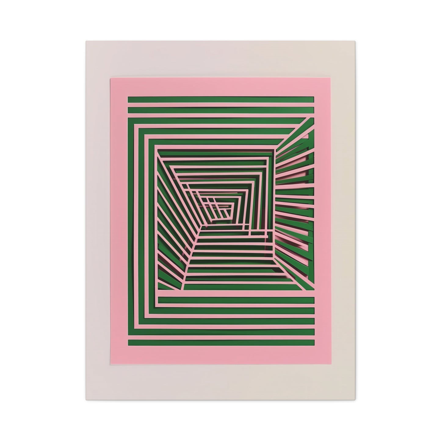 Geometric Harmony in Green and Pink